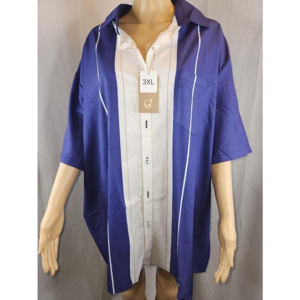 NWT | Hardaddy | Hawaiian Shirt | Mens | Purple and White | Size 3X